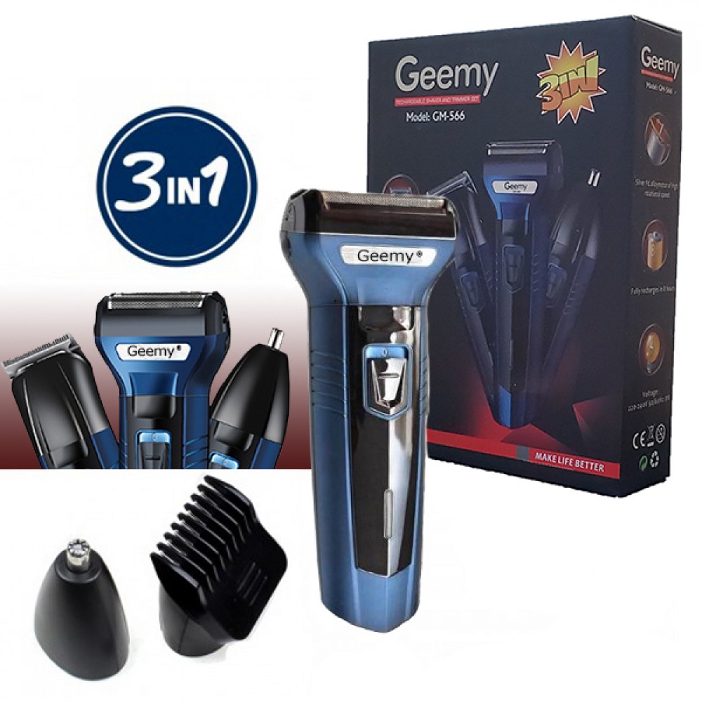 Trimmer Geemy GM-566 3 In 1 Hair And Beard Rechargeable For men